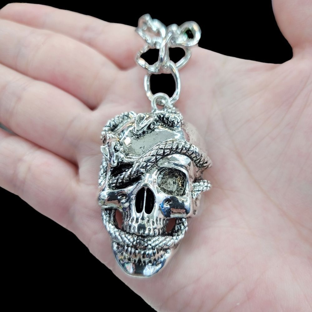 Brand New Skull Head Silver Necklace #1